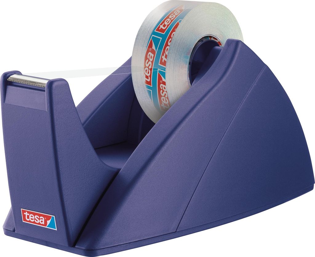 tesa 57421-00002-03 Tischabroller Easy Cut - für Rollen bis 33 m x 19 mm, royalblau