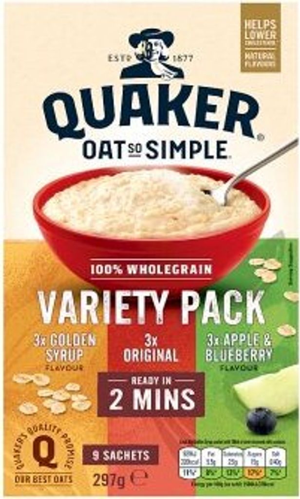 Quaker Oats  - Oat so Simple, Variety Pack 9 x 33g (297g) Produktbild 