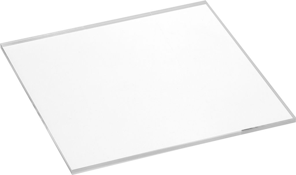 Quadratische Acrylglasscheibe 150x150x4mm transparent, rundum glänzend polierte Seitenkanten / Acryl / Acrylglas / massiv / klar / farblos / Dekor...