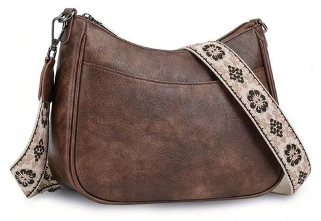 Elegante crossbodytas aus echtem Leder mit verstellbarem Schultergurt, Damen-Schultertasche/Handtasche