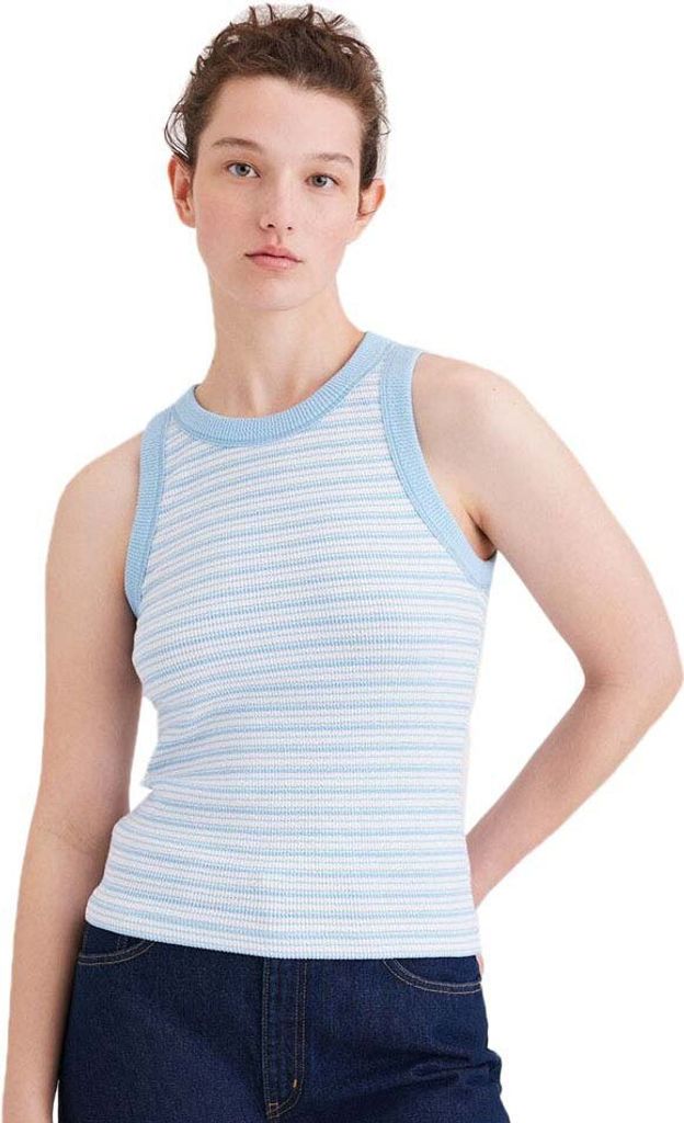 Dockers Rib ärmelloses T-shirt Blau XS Frau Blau XS