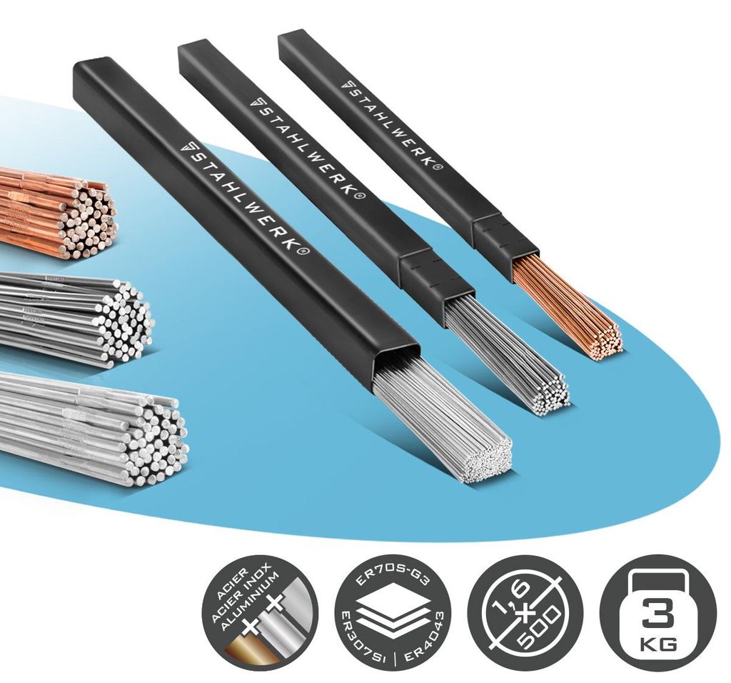 STAHLWERK Kit de baguettes de soudage ER70S-G3, ER307Si, Image du produit 