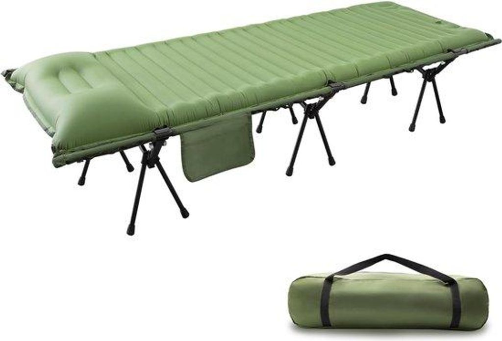 Luftbetten für Camping, leichte Feldbetten mit Luftmatratze und Aluminiumrahmen, für Camping, Reisen, Strand, Garten, Schlafsofa, drücke zum Auf...