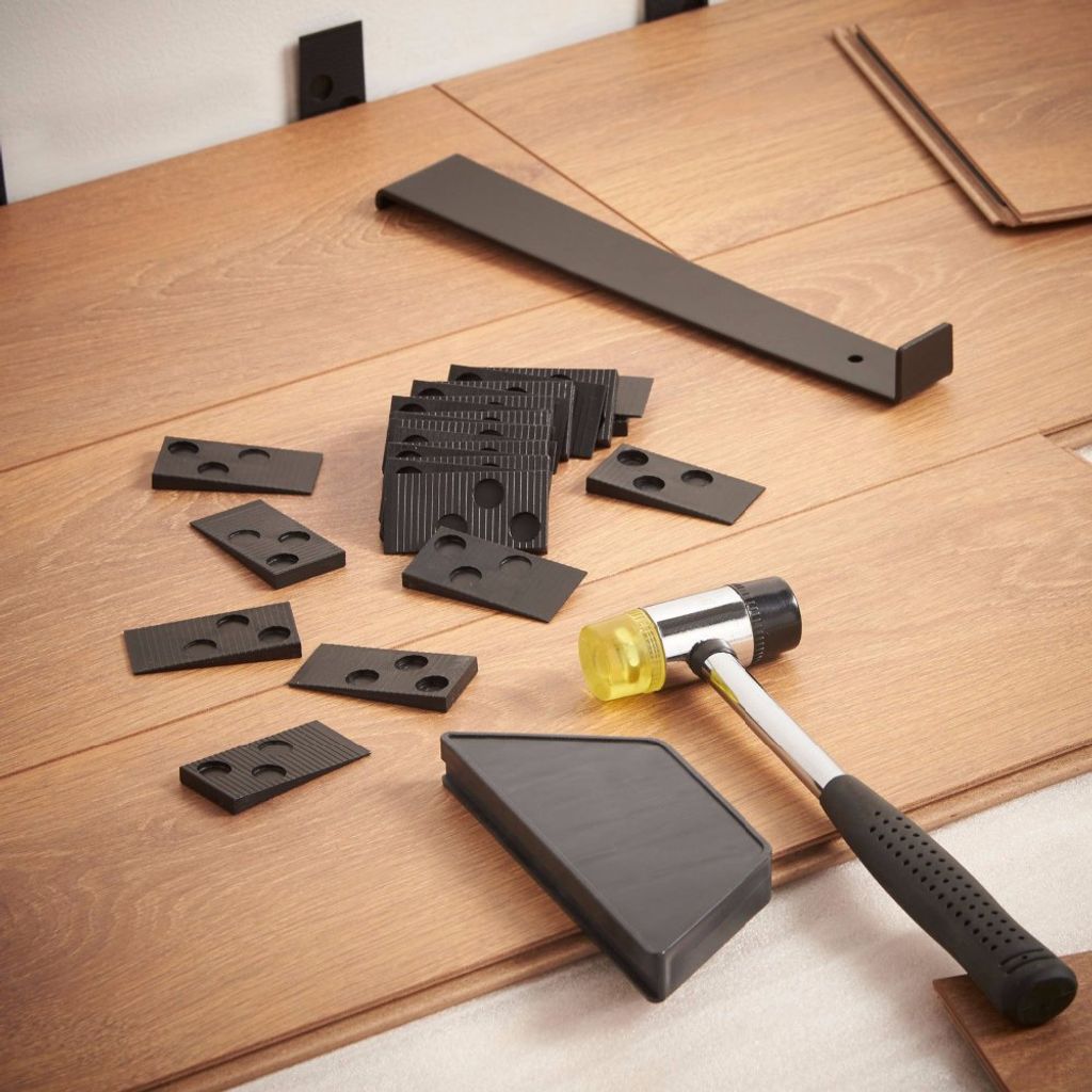 Klick Vinylboden VINGO Laminat Verlegeset 33-teilig Laminat Werkzeug Parkett Verlegeset Vinylboden 77239562 Vinylböden Schlagklotz