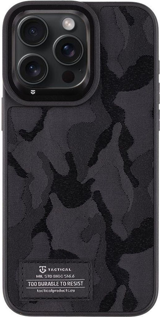 Tactical Camo Troop Cover für Apple iPhone 15 Pro Max schwarz