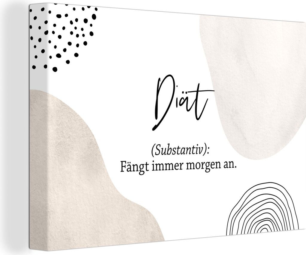 OneMillionCanvasses - Leinwandbilder - 140x90 cm, Diät - Sprichwörter - Definition von Diät - Zitate - Wörterbuch, Wandbilder Kunstdruck Wand...