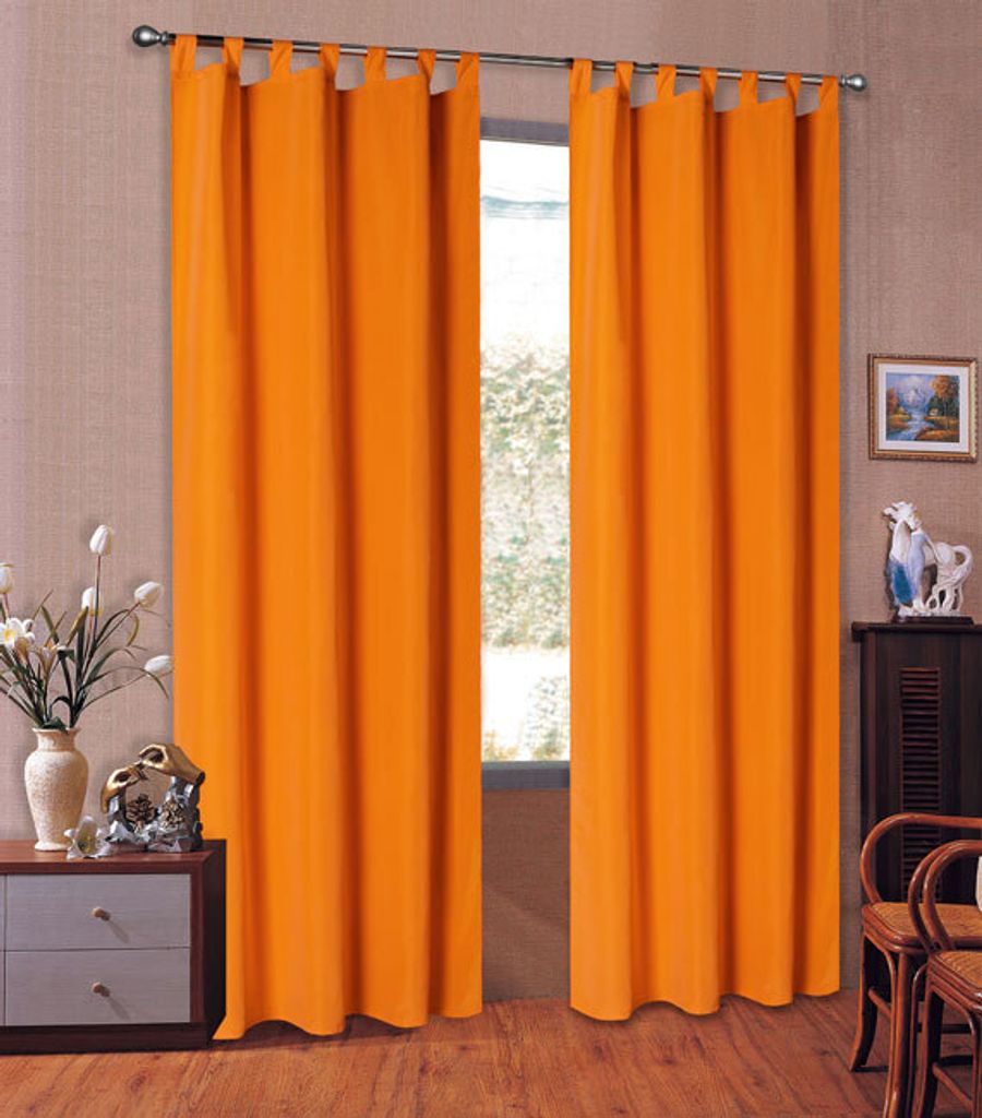 Mikrofaser Vorhang blickdichte matte unifarbene Gardine, Orange Schlaufen, 225x140 Schal. Material aus Microsatin-Gewebe. 204000