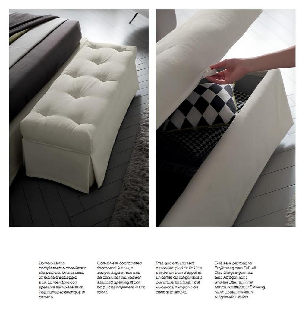Modern Hocker Design Bänke Wohn Schlaf Bank Hocker Zimmer Polster Textil Stoff