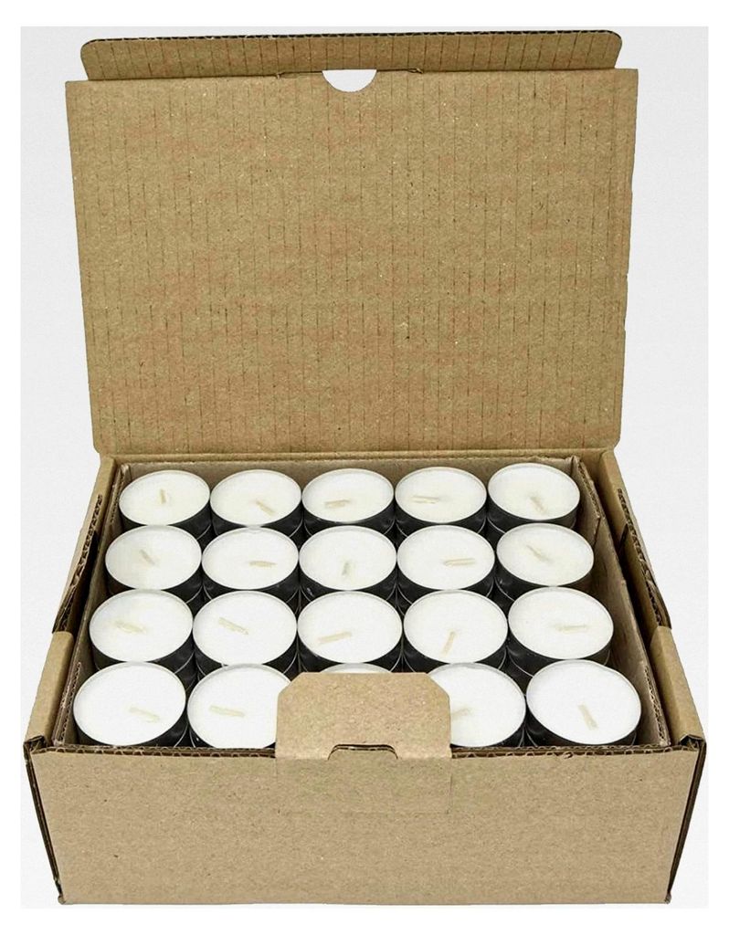 120 Teelichter aus reinem Citronella, 100% pflanzliche Wachsmischung, natürliche Kerzen, paraffinfrei, im Aluminiumbecher, ohne Plastik
