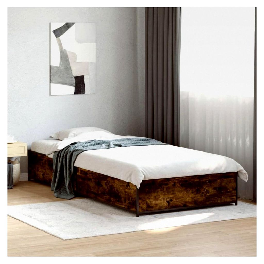 Bettgestell Eiche geräuchert 90x190 cm ohne Matratze
