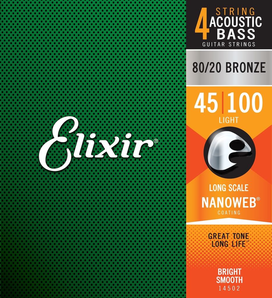 Elixir 14502 Anti-Rust Nanoweb Saiten für Akustikbass