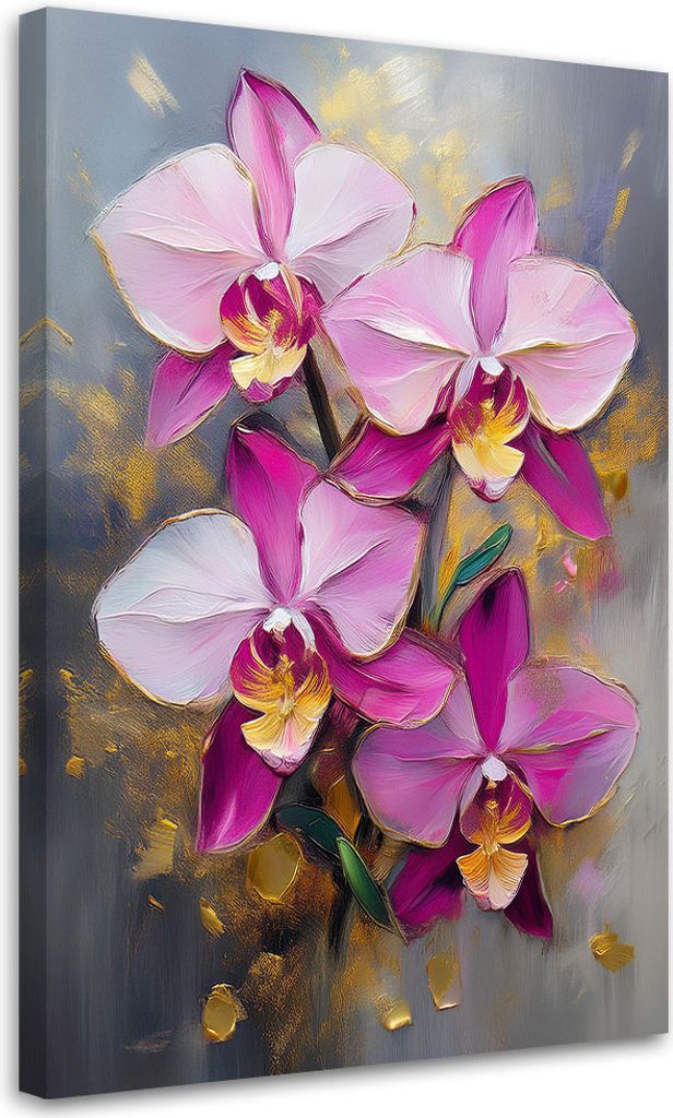 Leinwandbild Orchidee Rosa Blume Abstrakt 40x60 Feeby Rosa bild für die wand bereit zum aufhängen