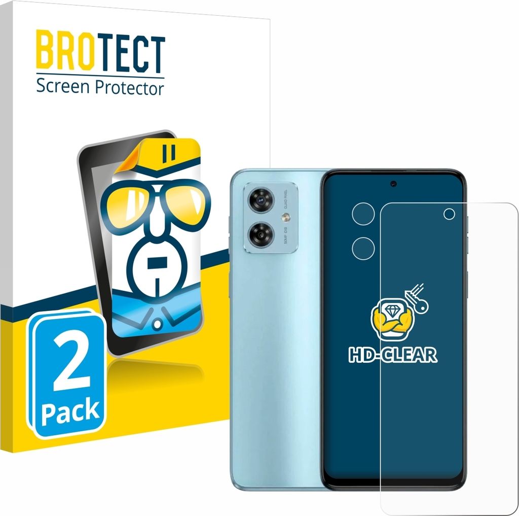 2x Für Motorola Moto G54 (Display+Kamera) Schutzfolie BROTECT Displayschutz Display Schutz Folie Klar Transparent