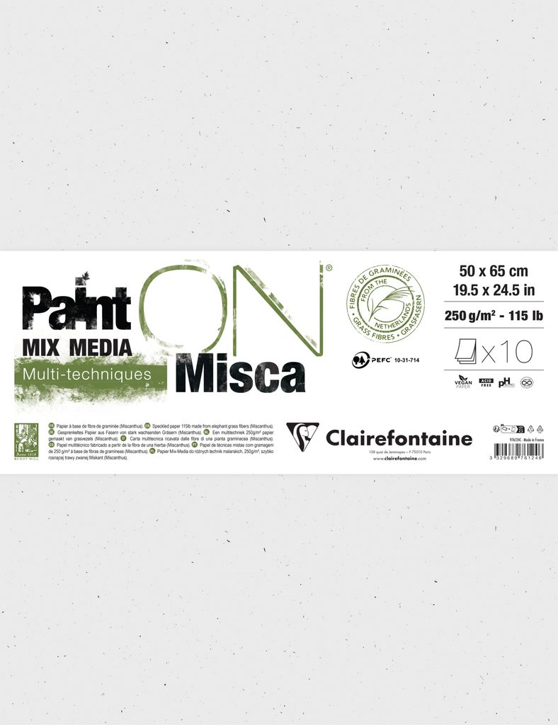 Clairefontaine PaintON Misca, 10 Bogen 50x65cm 250g, Mixed Media 976124C