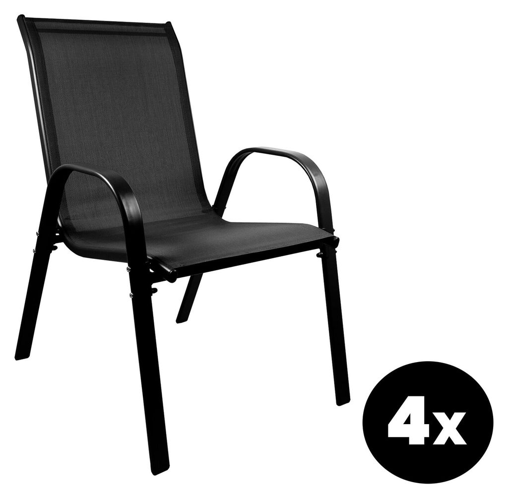 Aga 4x Záhradné stoličky MR4400BC-4 Čierna Obrázok produktu 