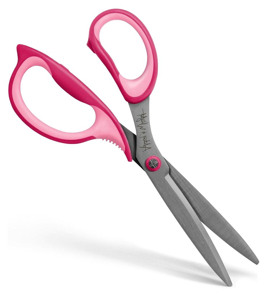 Präzision SG - Schere mit weichem Griff für Büro, Zuhause, Küche und Handwerk - 210 mm / 8" - Stahlklingen (Rosa, für Rechtshänder)