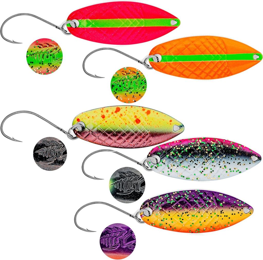 Probaits Hurricane/Scale Spoon 1.7g 29mm - Forellenspoon, Probaits Farben:schwarz. weiß. pink. grün. gold. gelb