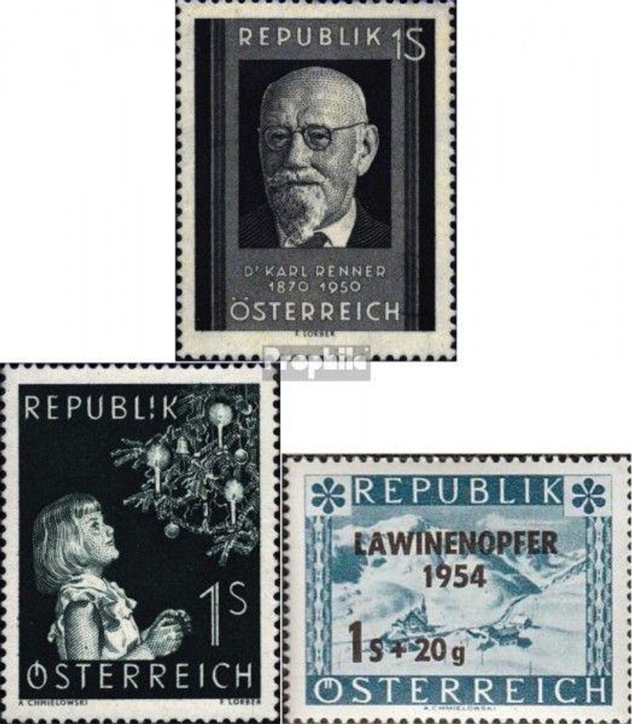Briefmarken Österreich 1951 Mi 959,994,998 (kompl.Ausg.) Produktbild 