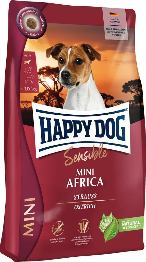 HappyDog 800g Sensible Mini Afrique: Natura e Salute per il tuo Cane