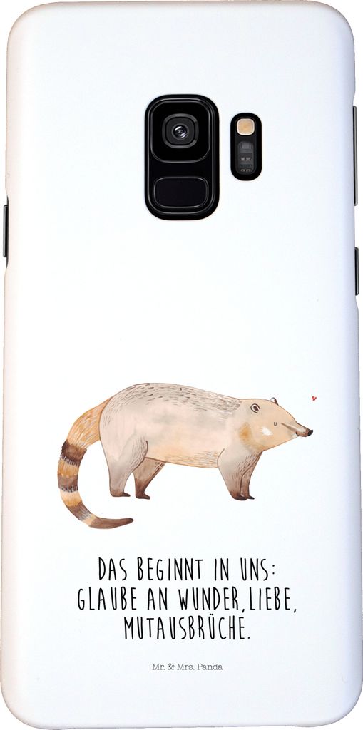 Mr. & Mrs. Panda Samsung Galaxy S9 Handyhülle Nasenbaer - Weiß - Geschenk, Hülle, Handy Case, Smartphone, Nasenbär, Lustige Sprüche, Cover, B...