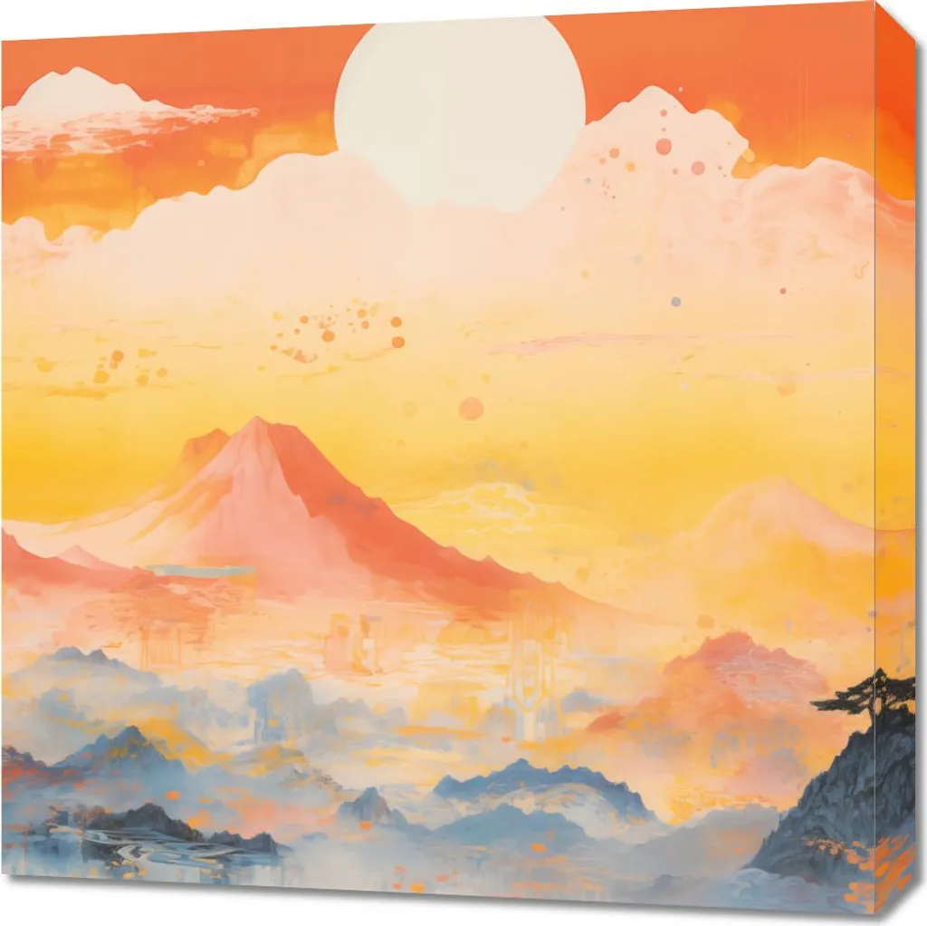 Quadro 60x60 cm Alba sulla Terra delle Montagne Silenziose