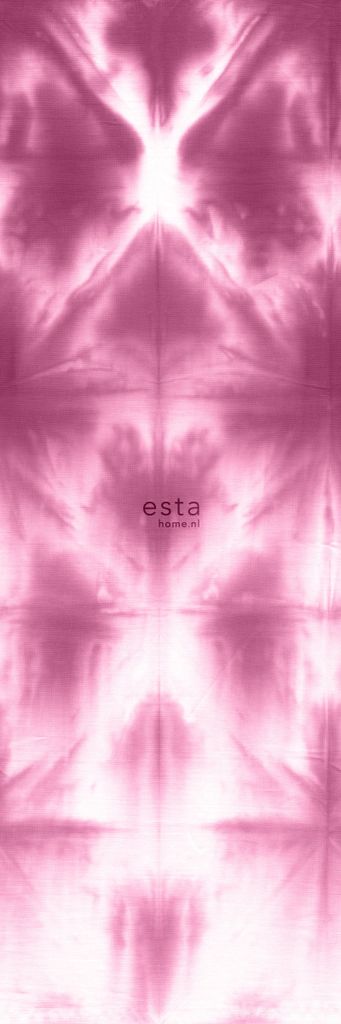 ESTAhome Fototapete wandfüllendes Tie-Dye Shibori Muster Tiefrosa 100 x 279 cm