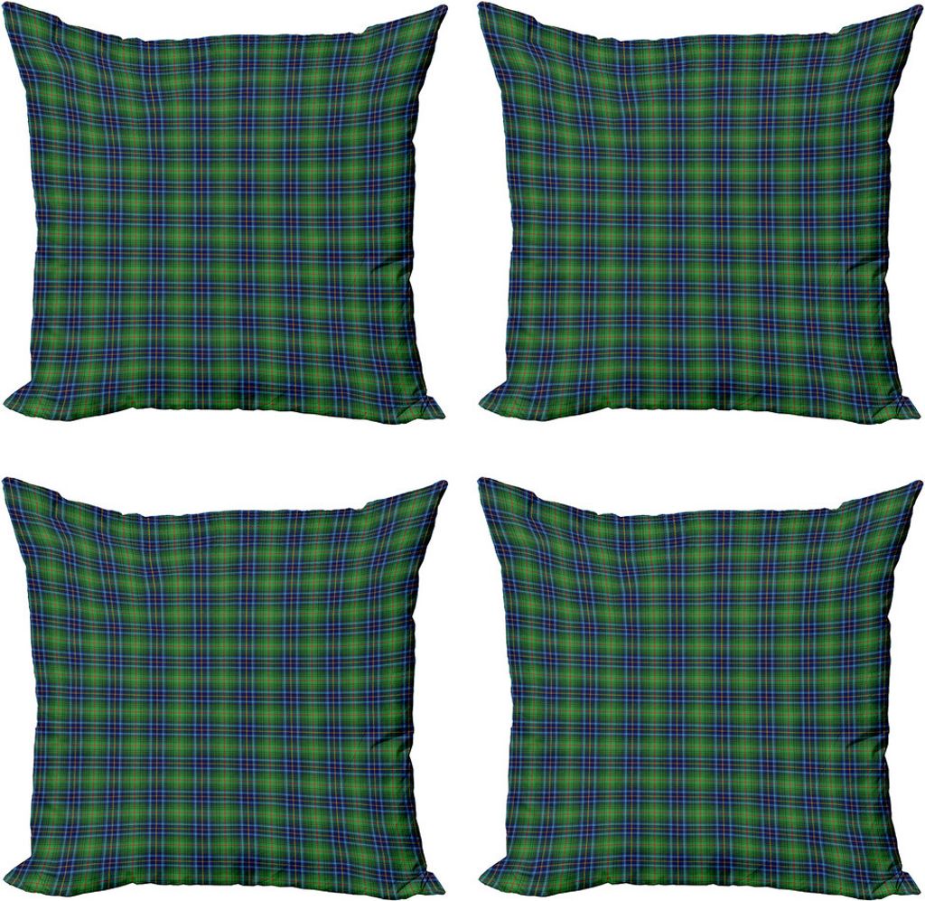 ABAKUHAUS Plaid Kissenbezug Set (4 Stück), Grunge Vibrant Folkloric, Moderner Doppelseitiger Digitaldruck, 45 cm x 45 cm, Mehrfarbig