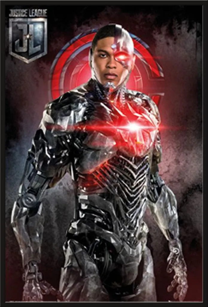 Poster Encadré Justice League Cyborg - Cadre Noir Shinsuke Maxi Vitré