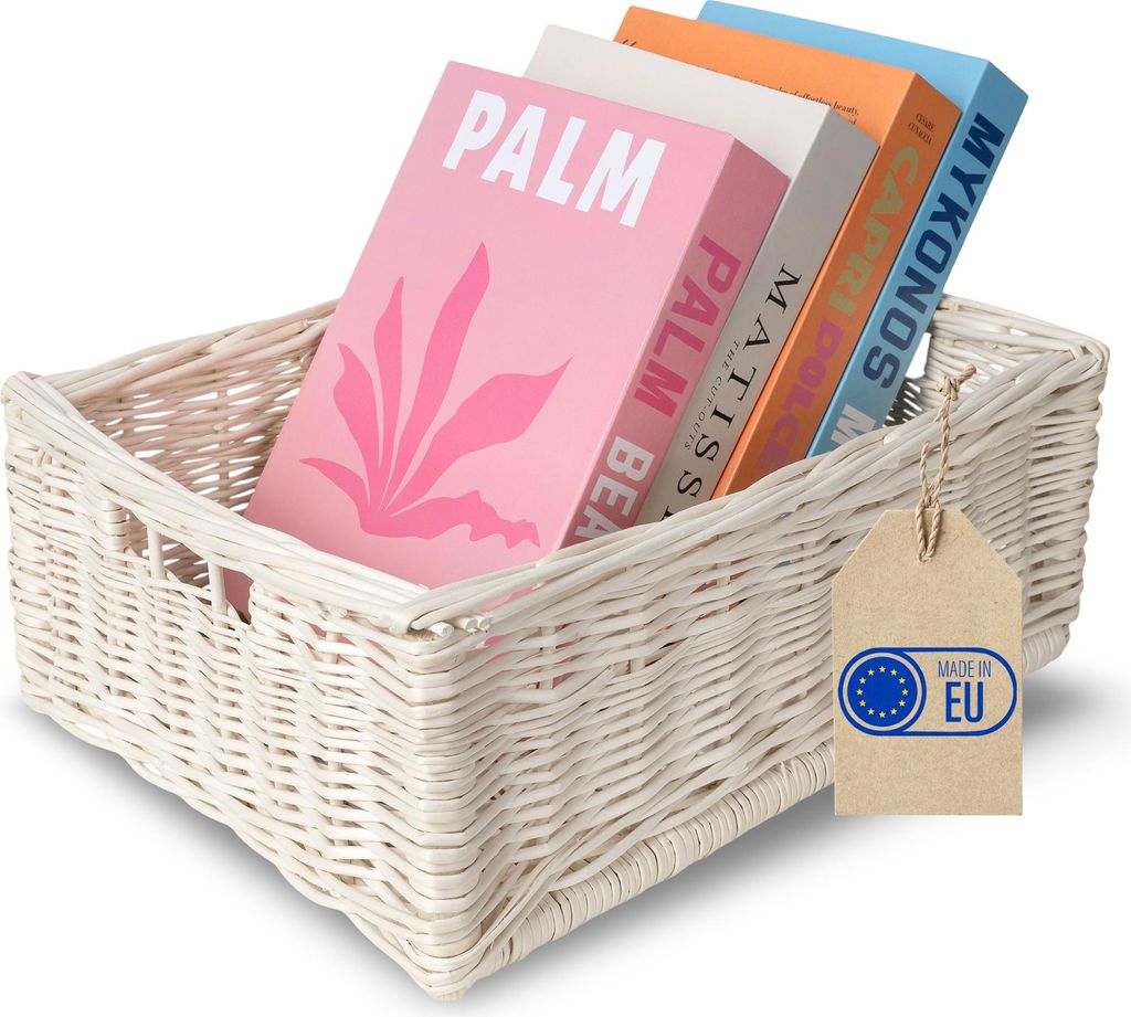 Creative Home Panier De Rangement En Osier Blanc 40 x 30 x Image du produit 