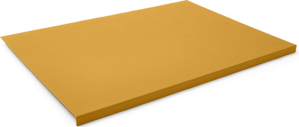 Gewinkelte Schreibtischunterlage Echtes Leder Gelb cm 50x35 - Rutschfester Boden - Hergestellt in Italien