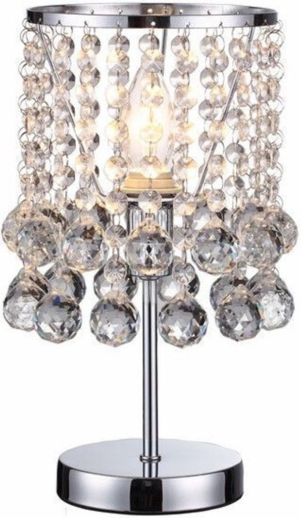 Lampada da tavolo cromata glamour London Crystal 1xE14 40W Immagine del prodotto 