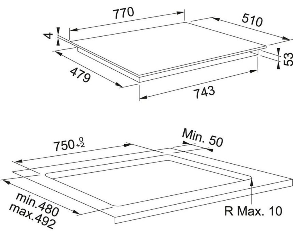 Franke FMY 808 I FP BK, Černá, Vestavěné, 77 cm, Indukční Obrázek produktu 