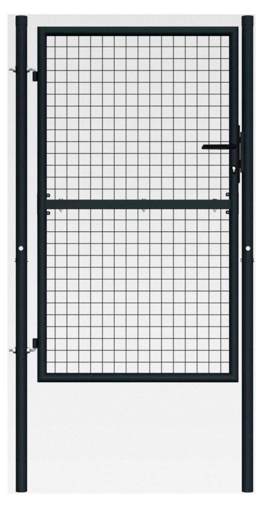 Einzelnes Gartentor aus verzinktem Stahl, 100 x 250 cm, grau