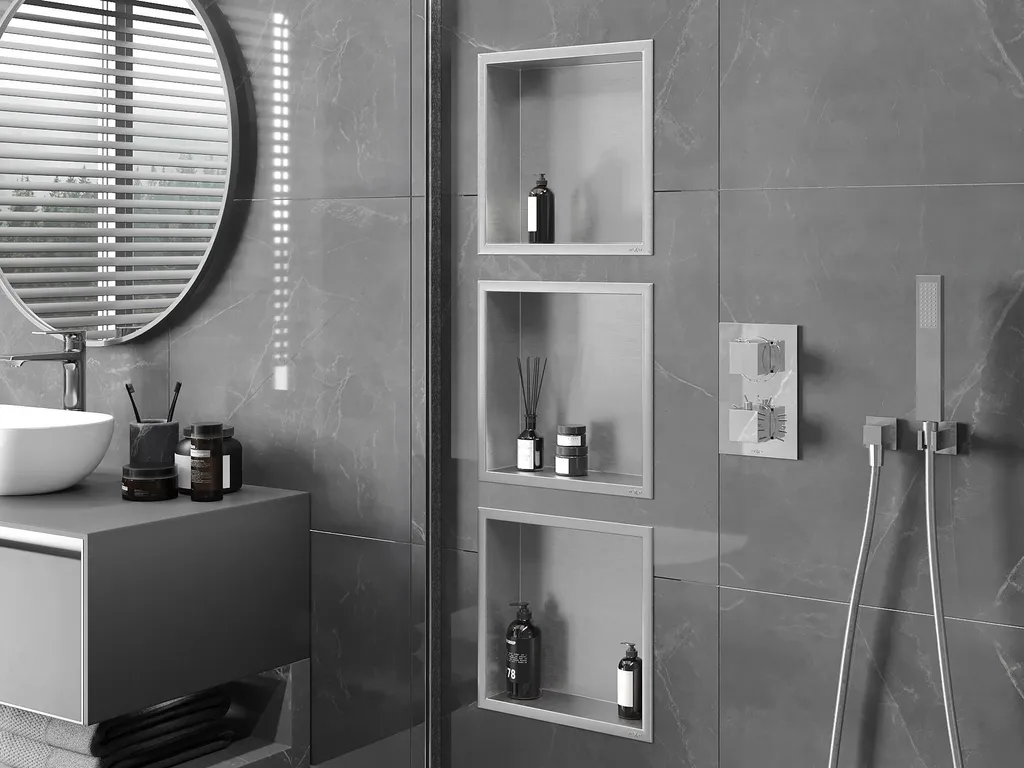 Mexen X-Wall-R Étagère à Encastrer 30x30 cm Inox, Réf 1910303010 - 4