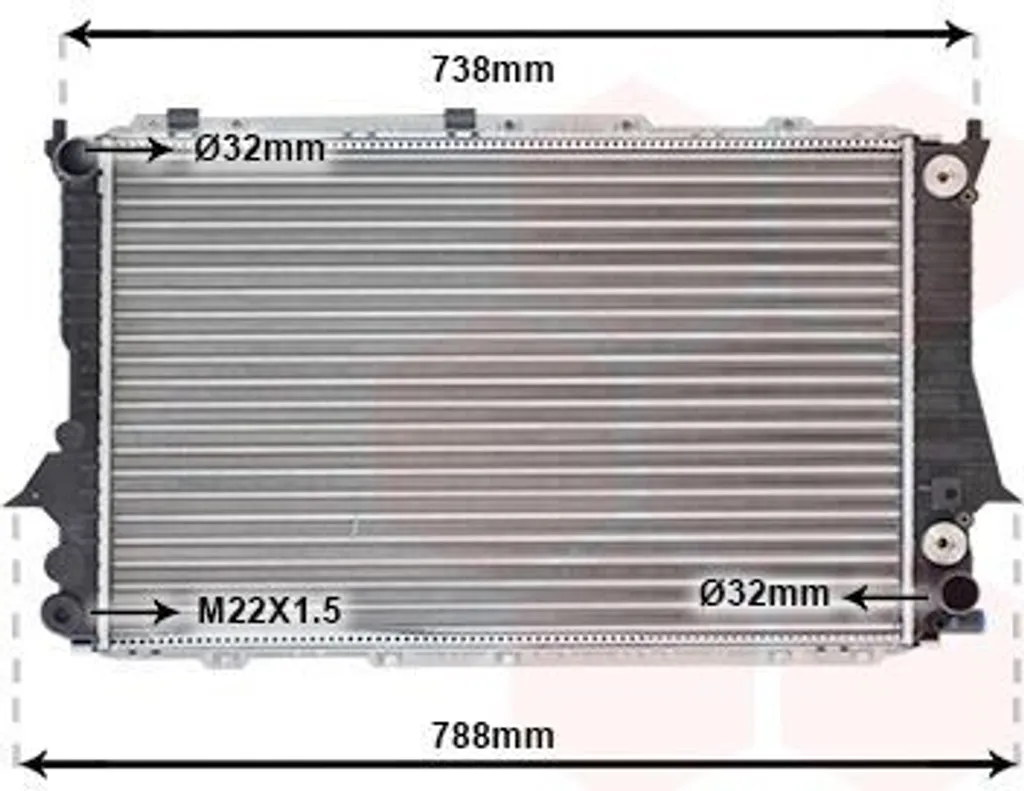 Radiateur moteur VAN WEZEL 03002084 pour AUDI 100 Limousine 4A2 C4