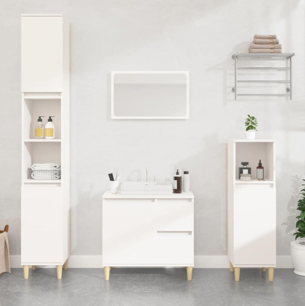 vidaXL Armadietto da bagno bianco 65x33x60 cm Materiale a Immagine del prodotto 