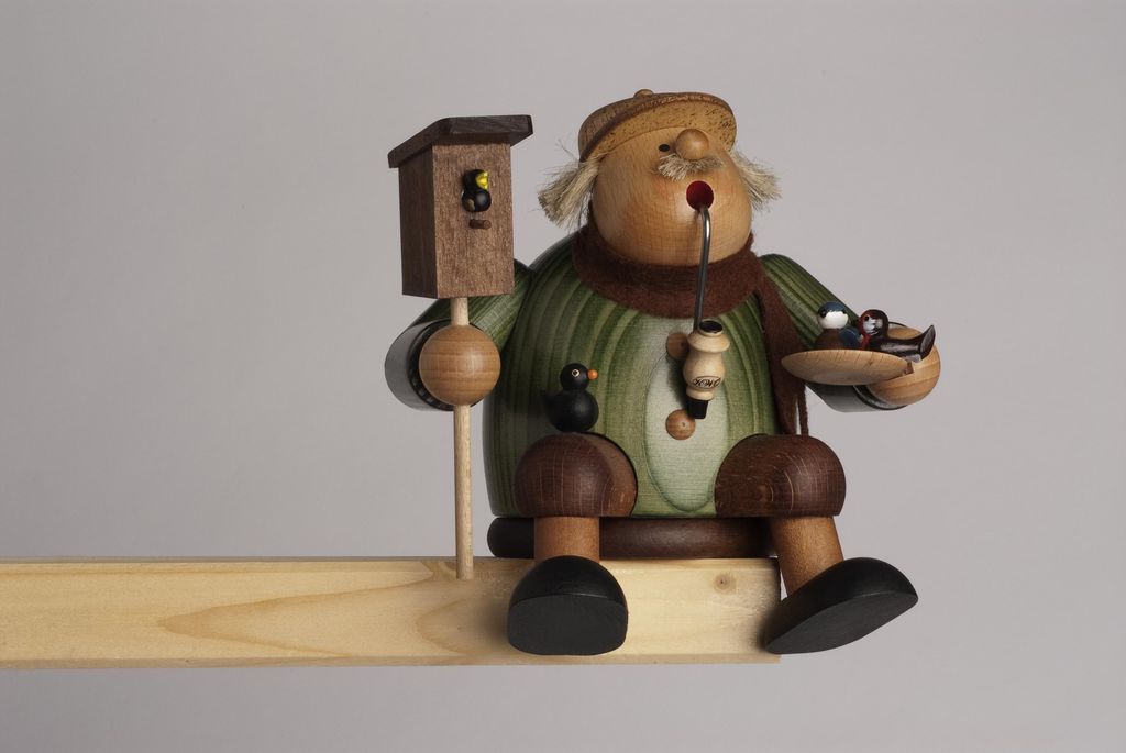 KWO Räuchermännchen Kantenhocker, Typ:Vogelfreund 17 cm