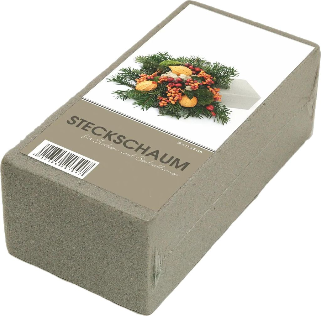 Steckschaum Ziegel für Trockengestecke 8x11x23cm Produktbild 