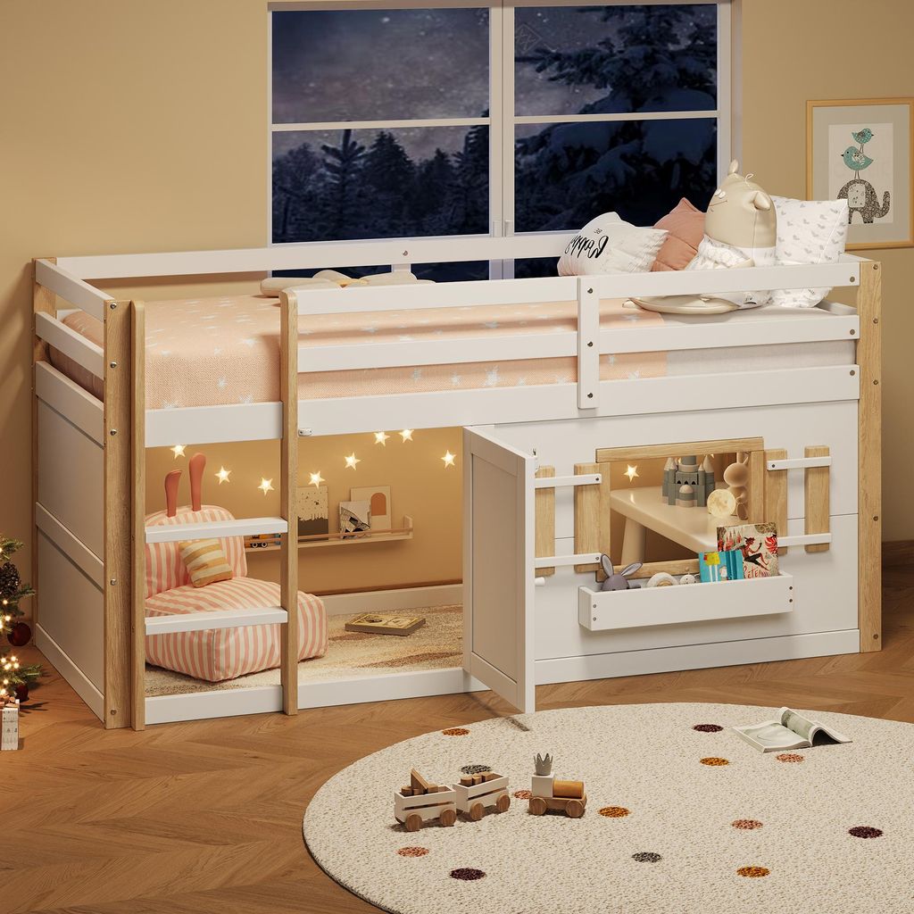 MODFU Lit Mezzanine Enfant 90x200 cm - Lit Multifonctionnel Image du produit 