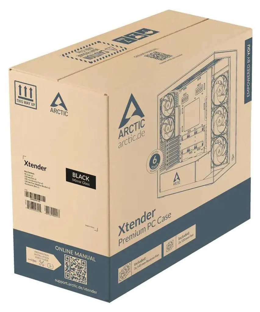 ARCTIC Geh Xtender Mirror Black - Support Vertical GPU avec Riser PCIe