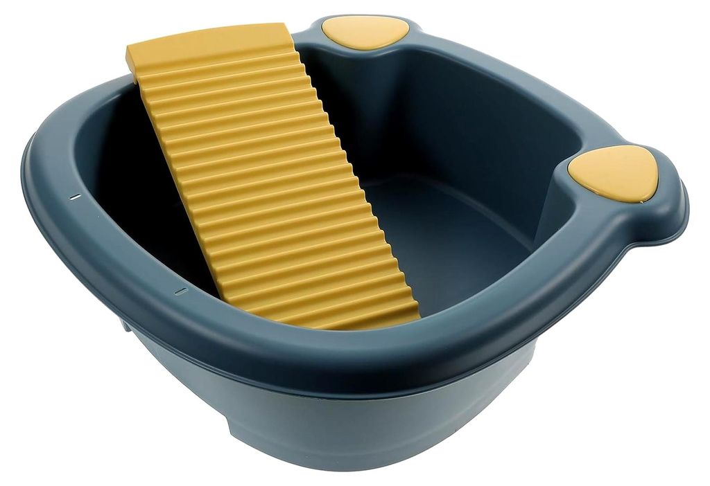 Tragbares Waschbecken mit Verstecktem Waschbrett für Katzenohrenform, Niedliches Design zum Waschen von Gesicht und Händen, Zufällige Farbe