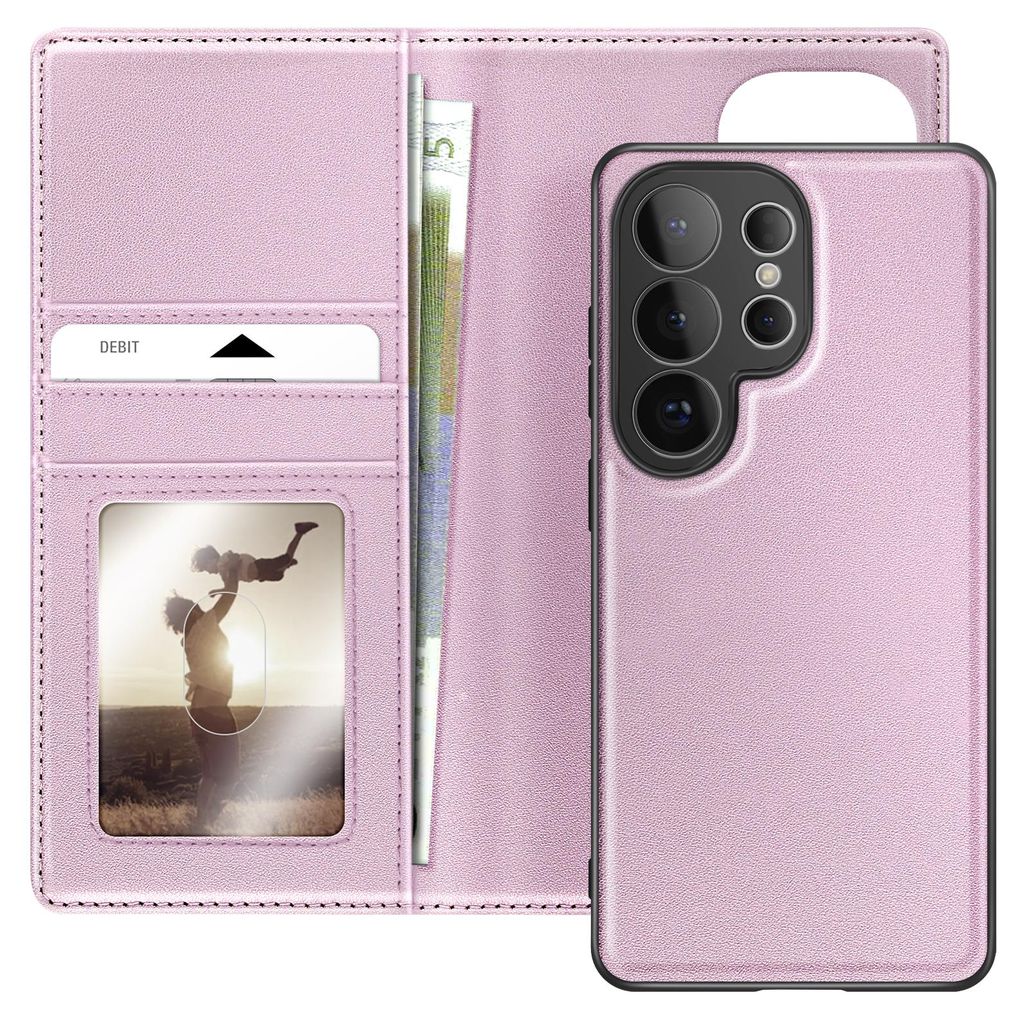 Mayaxess, 2-in-1 Wallet Etui mit abnehmbarer Hülle für Samsung Galaxy S26 Ultra, Champagnerrosa