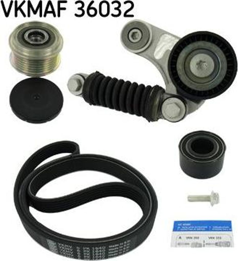 SKF VKMAF 36032 Keilrippenriemensatz OE 9676553180 kompatibel mit Espace, Laguna, Megane, Scenic, S40, V40