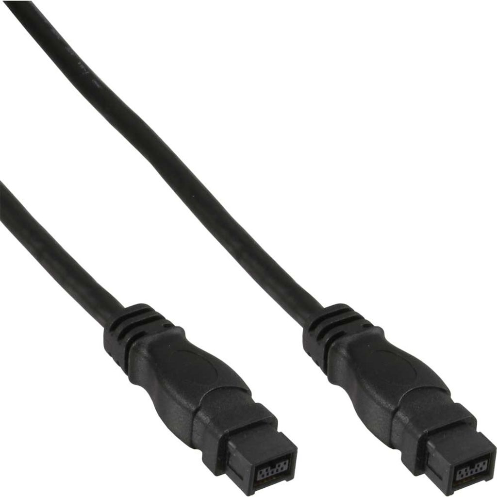 InLine FireWire Kabel, IEEE1394 9pol Stecker / Stecker, schwarz, 3m