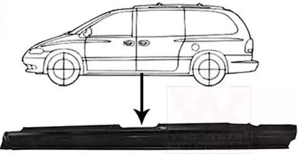 VAN WEZEL 0732103 Schweller Reparaturblech Einstiegblech Links für CHRYSLER Voyager / Grand Voyager III (GS)