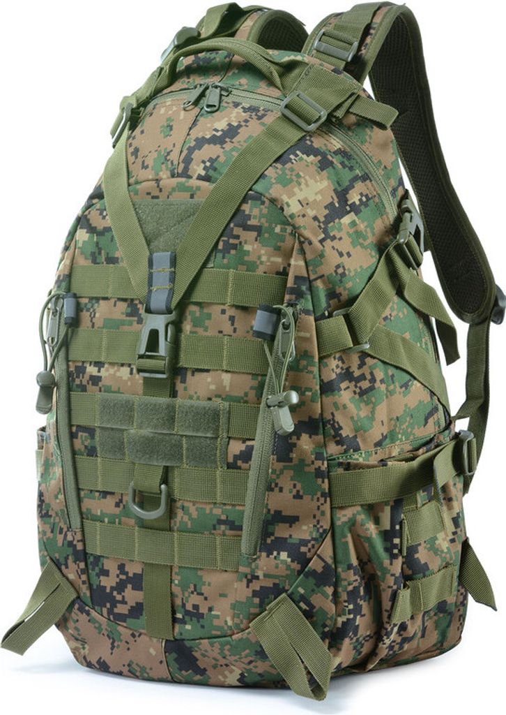 (Tarnung grün) 25L Militärischer Taktischer Rucksack, Leichter Wanderrucksack, Camping-Outdoor-Rucksack