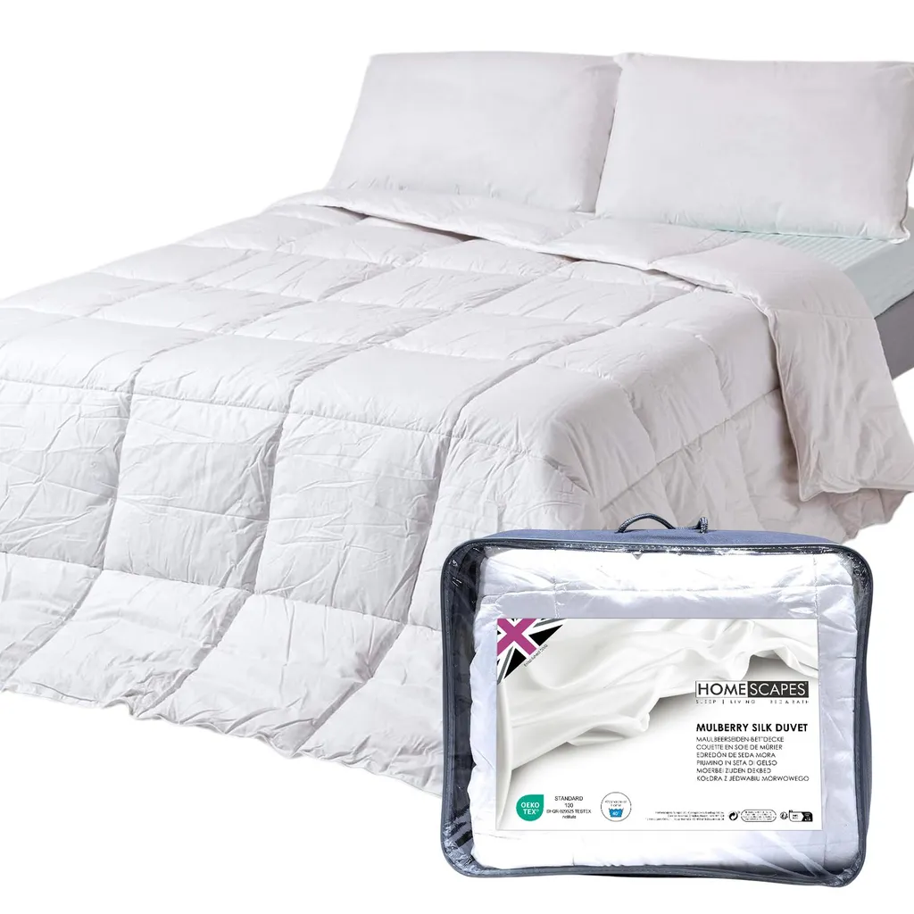 Dormi tra le Nuvole: Piumino Seta Homescapes 260x220 Estivo Leggero
