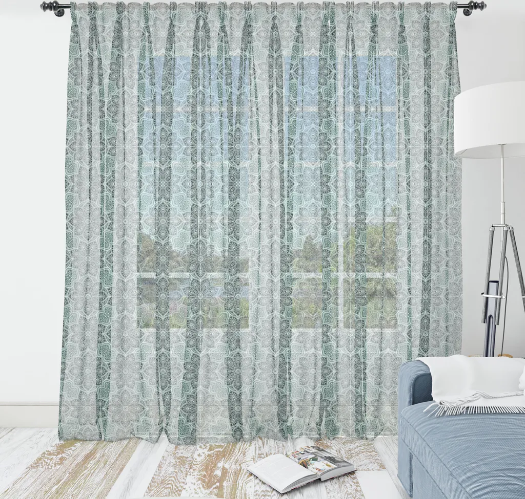 ABAKUHAUS Arazzo Etnico 240x274 cm | Tessuto Parete Raso Verde Bosco