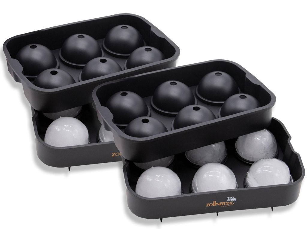 2er Set Eiswürfelform Silikon, Kugel 4,5 cm, schwarz Produktbild 