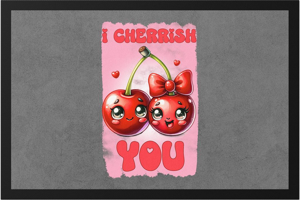 I Cherrish You Lustiger Fußmatte Geschenk für Kirschen Produktbild 
